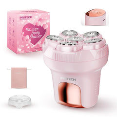 PRITECH electric razor for women with 6D floating head for smooth full-body grooming.