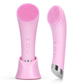 PRITECH facial cleansing brush with pink heated head for deeper cleansing and calm massage.