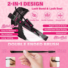 PRO LASHBEAUTY cluster lash bond delivers secure adhesion while protecting lashes.