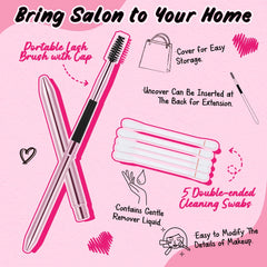PRO LASHBEAUTY DIY lash extensions step-by-step instruction display on the tube.