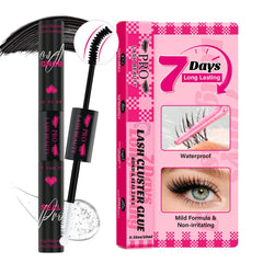 PRO LASHBEAUTY Lash Cluster Glue bottle pour demonstrates quick-dry bonding.