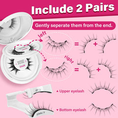 Close-up of PRO LASHBEAUTY lashes showing four magnets for easy, glue-free wear.