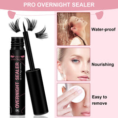 PRO LASHBEAUTY Overnight Sealer on lash roots demonstrates sealing action.