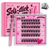 PRO LASHBEAUTY self-adhesive eyelash clusters 48pcs pack ready for quick styling.