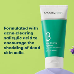 Proactiv Clean Hydrator label detail, dermatologist-developed care for sensitive skin.