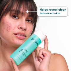 Close-up of skin showing refined pores after applying Proactiv Hydrating Toner.