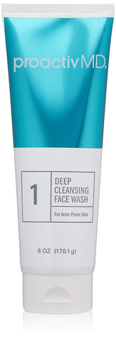 Proactiv MD Exfoliating Face Wash bottle close-up for gentle cleansing on sensitive skin.