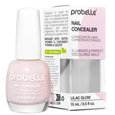 Probelle iluminador de uñas con acabado lila brillos suaves para un look natural