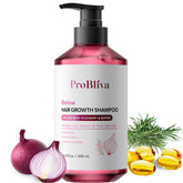 Champú ProBliva en botella con cebolla, biotina y romero para cabello más denso