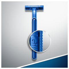 BLUE II Disposable Razors 20 travel display for on-the-go grooming.