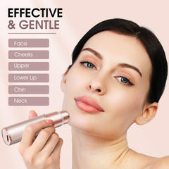 Profeir rose gold dual blade system closeup — gentle efficiency for fine facial hair.