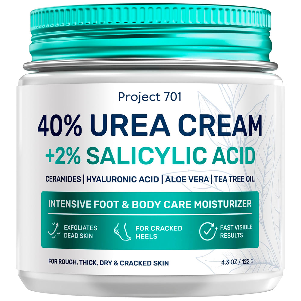 PROJECT 701 crema urea 40% para pies, exfoliación suave y beneficios de cuidado