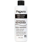 Pronto acetone remover bottle for fast gel polish removal.