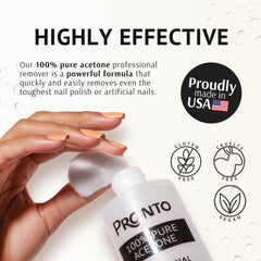 Pronto, eliminación de esmalte acrílico con acetona de alta pureza.