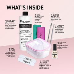 The soak-off bowl by Pronto supports comfortable finger soaking.