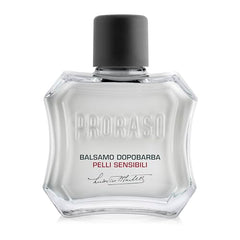 Proraso After Shave Balm label on tube highlighting natural ingredients and alcohol-free formula