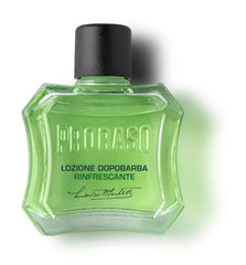 Proraso aftershave lotion menthol cooling splash helps revitalize skin.