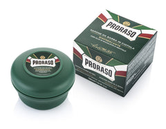 Proraso Shaving Soap Eucalyptus Menthol in a bowl for refreshing lather.