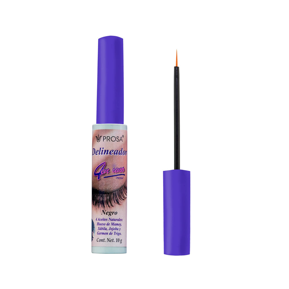 Prosa Delineador líquido: aplicación suave con brocha ultrafina para un look preciso.