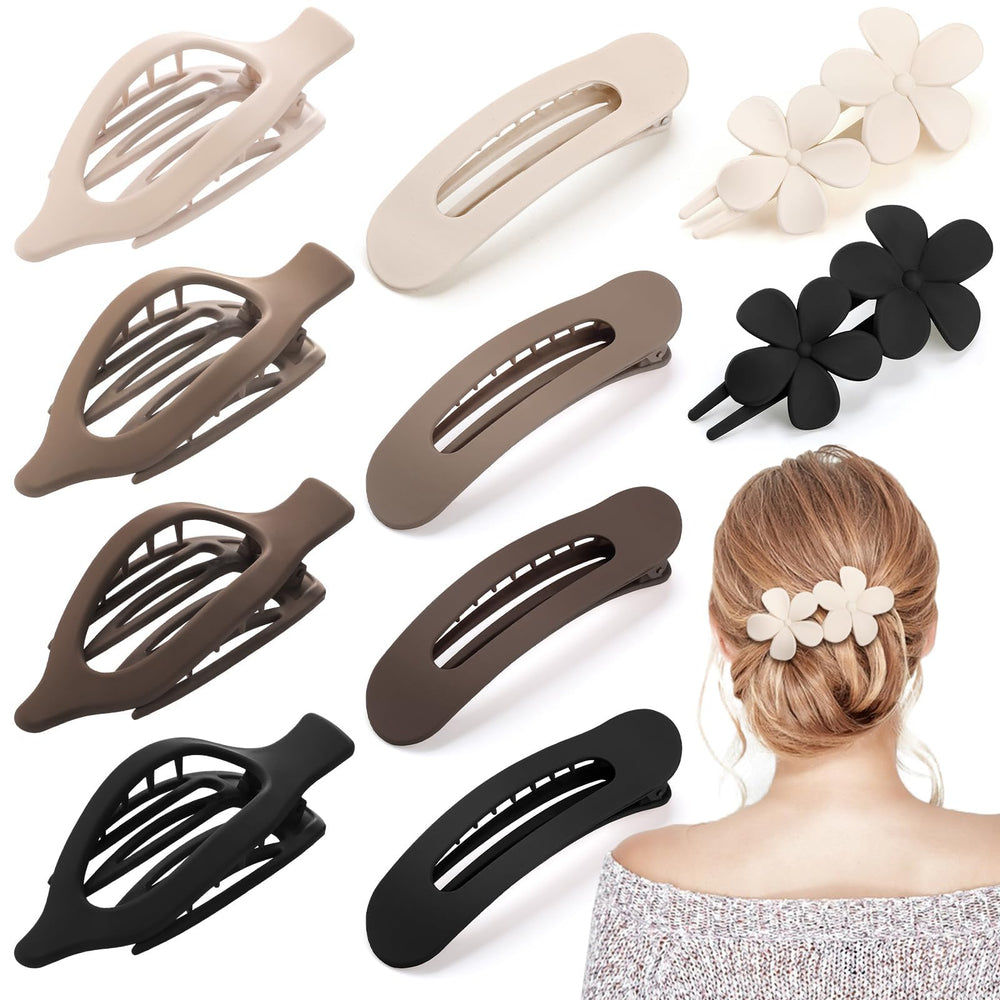 Prosuites 10-pcs french flat hair clips pack in matte finish for everyday hold