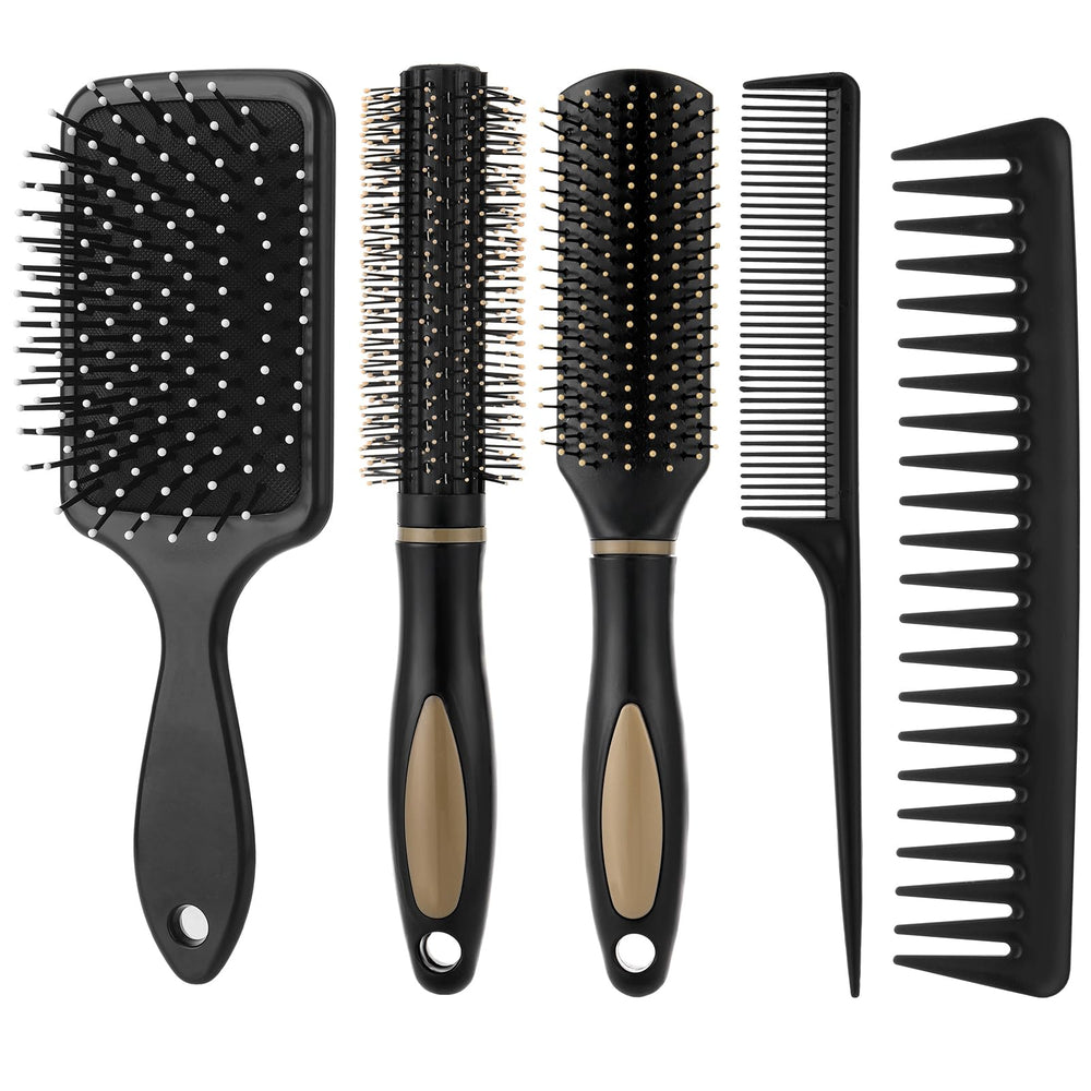 ProSuites 5Pcs Hair Brush Set with paddle brush for easy detangling