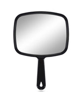 PROTECLE large hand mirror square black provides an undistorted back-of-head view