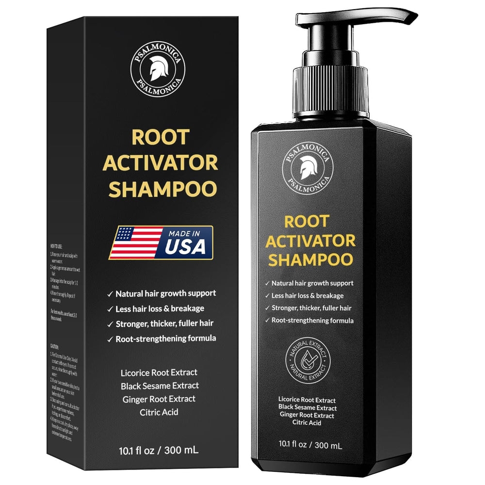 Psalmonica Root Activator Shampoo bottle for daily use supports scalp health