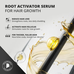 Psalmonica serum dropper applying serum to the scalp for precise dosing.