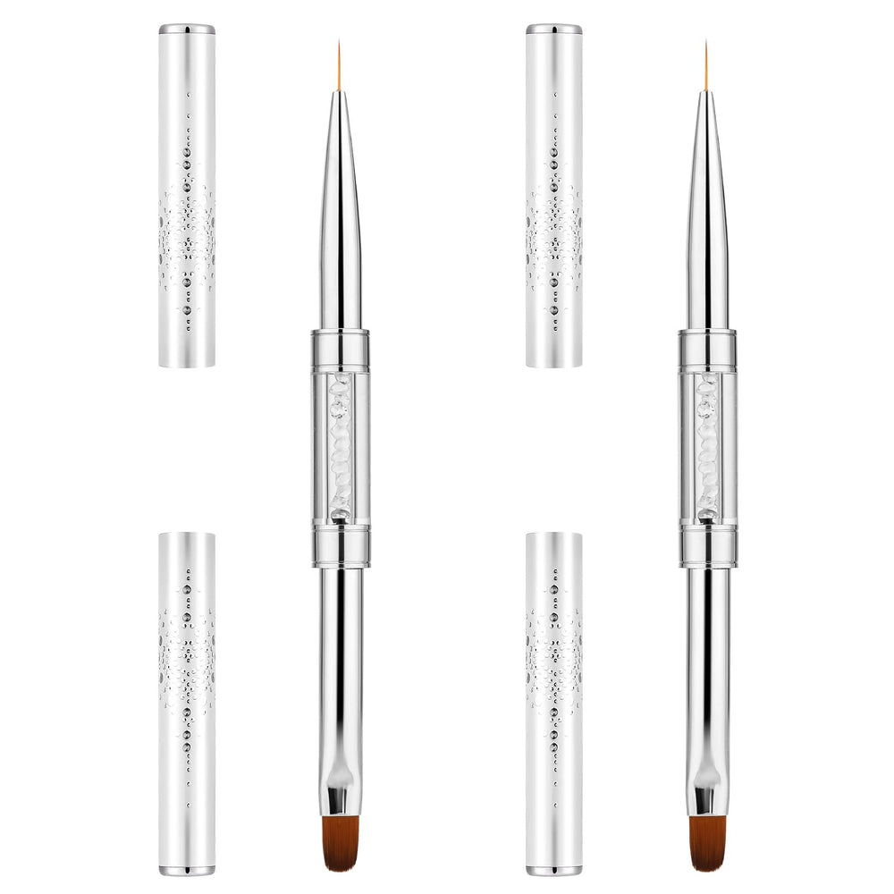 Psyqtsuary dual-ended nail design brush pack for versatile art application