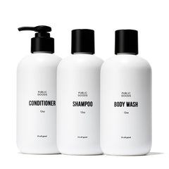 Public Goods shampoo bottle with sulfate-free formula for gentle cleansing