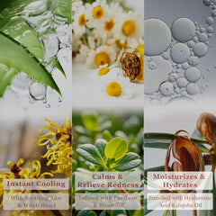 PUILOG packaging image highlights soothing ingredients Aloe Vera and Hyaluronic Acid for gentle use.