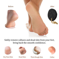 Pumice Valley lava stone in action on a heel for smoother skin