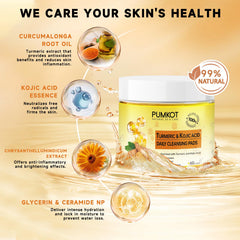 Pumkot disco limpiador cúrcuma ácido kojico, dorso: exfoliación suave para la piel.