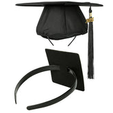 PUNCHMAN graduation cap headband insert in black keeps your cap securely in place during photos