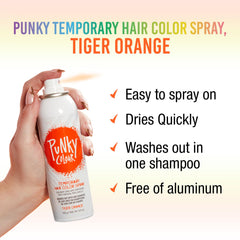Punky tinte temporal Tigre Naranja: lavado fácil tras el evento.