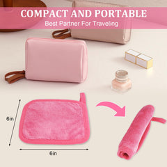 Puomue 12-pack microfiber remover cloths laid out for complete makeup removal.