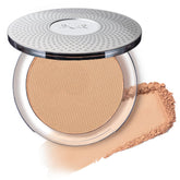 PÜR MINERALS 4-in-1 compact opened to reveal foundation and shade quad for on-the-go looks