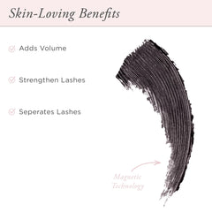PÜR MINERALS Fully Charged Mascara wand enhances lift and separation with precision.