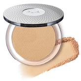 PÜR MINERALS Pur Beauty 4-in-1 compact swatch in Bisque for even coverage.