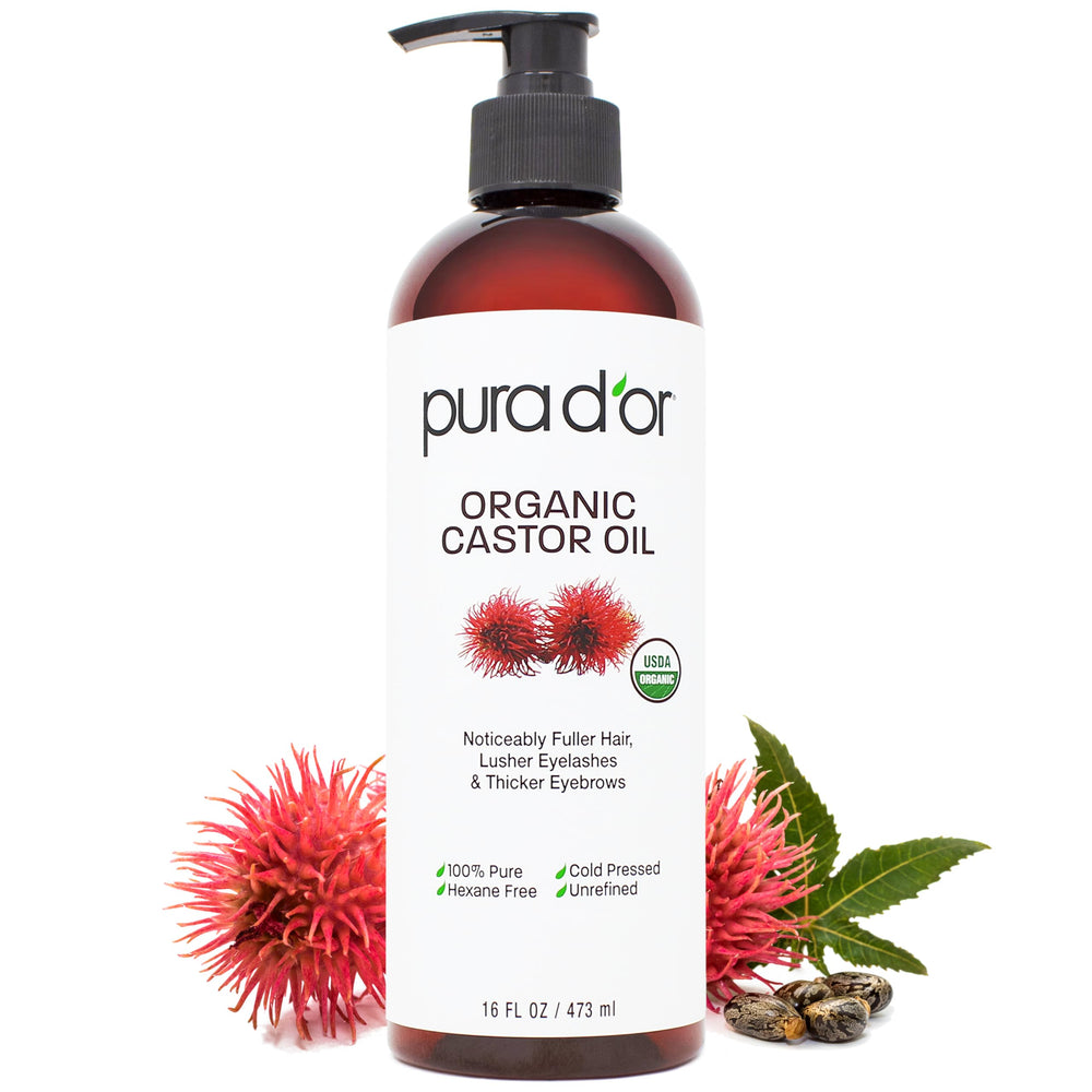 PURA D'OR: botella de aceite de ricino orgánico para iniciar tu rutina de cuidado