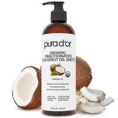 PURA D'OR Aceite de Coco Fraccionado para piel suave e hidratada.