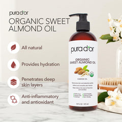Aplicación en manos con aceite de almendra dulce para piel suave