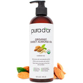 PURA D'OR aceite de almendra dulce orgánico en botella para uso diario en piel