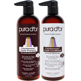 PURA D'OR Color Harmony purple shampoo bottle tones blonde and silver hair.