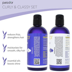 PURA D'OR Curly & Classy hair texture close-up highlighting curl definition and frizz control.