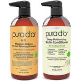 PURA D'OR MD anti-thinning shampoo bottle with biotin blend for fuller look