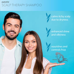 PURA D'OR Scalp Therapy Shampoo lather reinforces gentle cleansing.