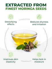 Pura Vida Moringa oil on face shows hydration and smooth texture.