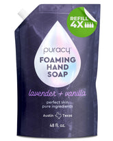 Puracy foaming hand soap refill bottle lavender-vanilla for gentle cleansing