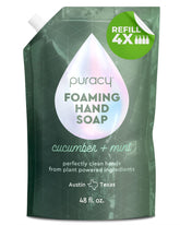 Puracy foaming hand soap refill pouch for easy, waste-reducing refills